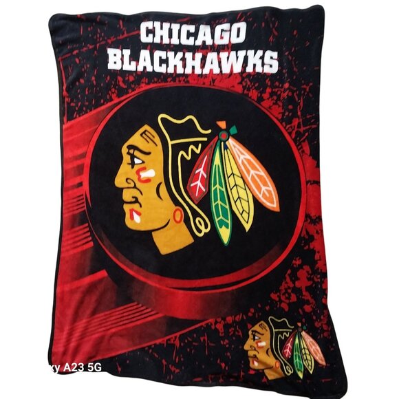 Chicago Blackhawks Fleece Blanket 50" X 60" Cozy core Hockey Sport - Picture 2 of 6